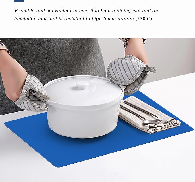 Silicone Placemats, Food-Grade Non-Slip Waterproof, Dining, Countertop Protector, Kitchen Counter Mat, Heat Resistant, Baking mat Dishwasher Safe