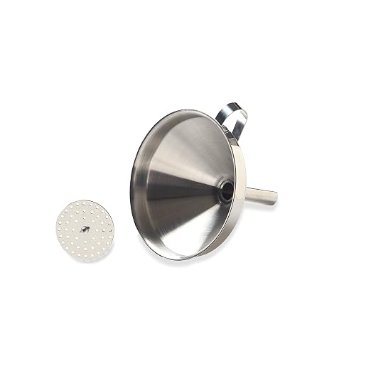 Fox Run Funnel with Removable Strainer, Stainless Steel, 5 x 5 x 4.75 inches