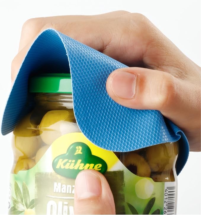 4 Pack Rubber Jar Opener Grippers, Jar Opener for Seniors with Arthritis Rubber, Multi-function Silicone Bottle Opener(Blue,Green)