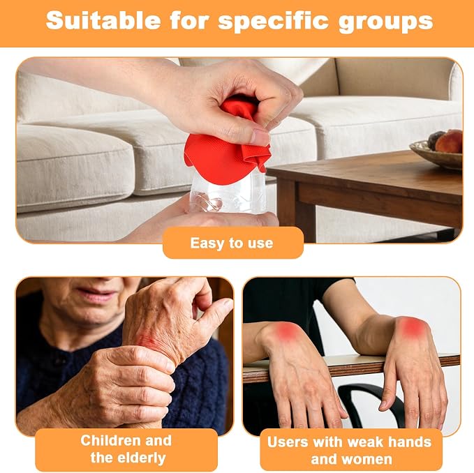 LUTER 4pcs Jar Opener Gripper Pad for Seniors with Weak Hands, Rubber | Multi-function Silicone Bottle Opener Lid Cap Rubber Gripper Pads Kitchen Coasters Gadgets Gadgets, Purple, Red