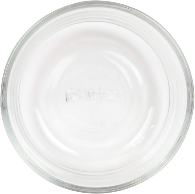 Pyrex 7202 (1-Cup) Glass Bowl with Dark Blue Lid (4-Pack) - Made in USA | BPA-Free Plastic Lid | Round Shape | Food Storage Replacement | Refrigerator & Freezer Safe | Resists Stains And Odors