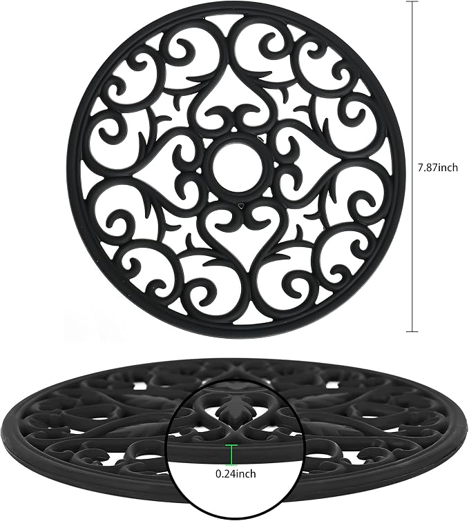 Smitchraft Silicone Trivets for Hot Dishes, Pots & Pans, Multi-Use Hot Pads Kitchen Quartz Countertops, Silicone Pot Holders Mats, Non-Stick Carved Heat Resistant Mats for Counter & Table, Set 3 White
