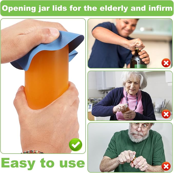 12pcs Jar Opener Gripper Pads – Non-Slip Rubber Jar Grippers, Multi-Function Kitchen Gadget for Bottle & Lid Opening, Anti-Slip Coasters, Jar Opener for Seniors, Arthritis, Weak Hands