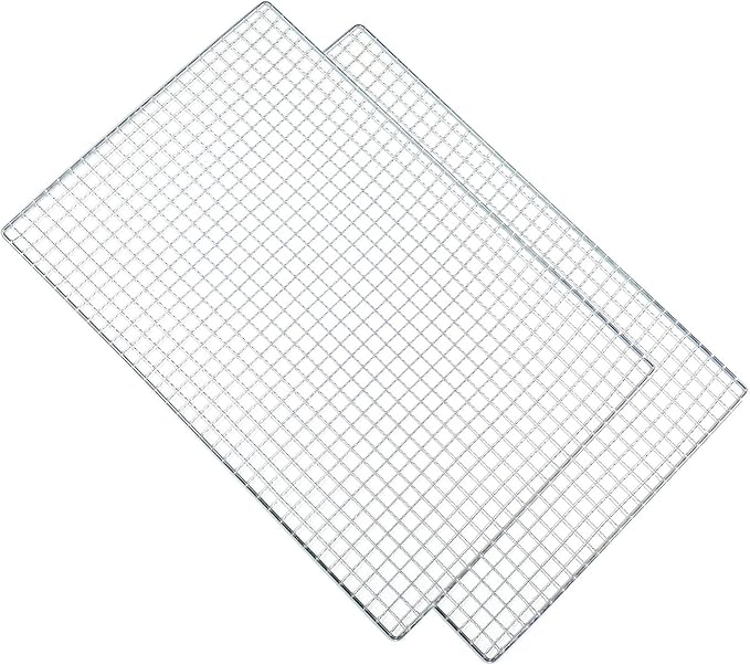 Roasting Racks, 2 Pcs 11.8 Inch x 7.9 Inch Stainless Steel Grill Racks Grid Net for Baking and Cooling of Barbeque in Oven, Party, Dinning and Outdoors (2, 11.8 inch x 7.9 inch)