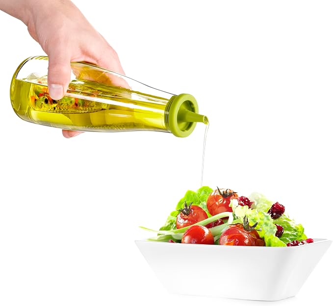 Tescoma Oil Dispenser Bottle with infuser 17 oz, with no-drip Spout, made of glass