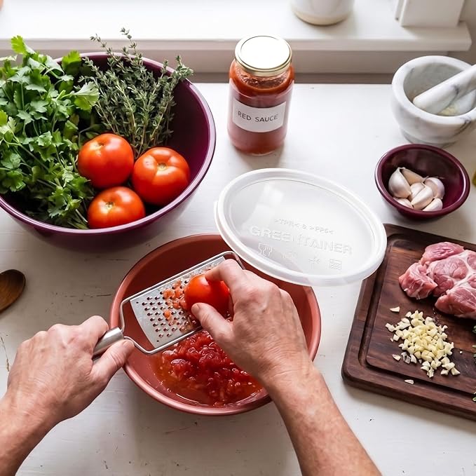 Greentainer Plastic Mixing Bowls with Lids Set for Kitchen, 6 Set Nesting Bowls for Mixing, Baking, Prepping, Cooking and Serving Food, Mixing Bowls Dishwasher, Microwave Safe