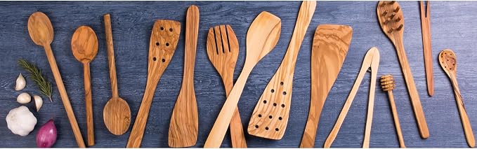 Eddington’s Italian Olive Wood Cooking Spoon, Handcrafted in Europe