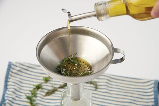 Fox Run Funnel with Removable Strainer, Stainless Steel, 5 x 5 x 4.75 inches