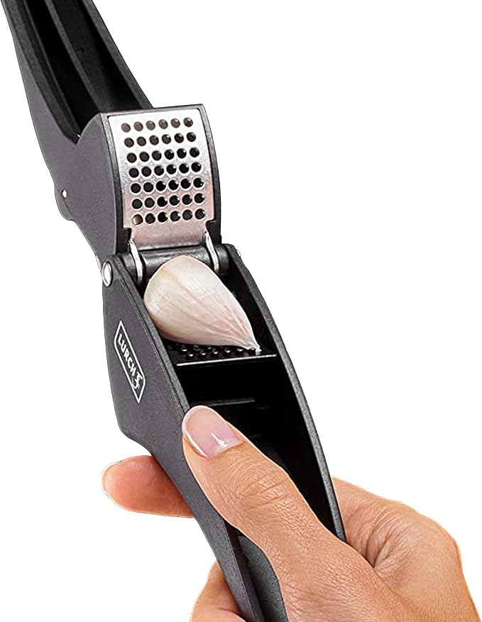 Lurch Germany Garlic Press, Peeler, Mincer, Easy To Clean - Black