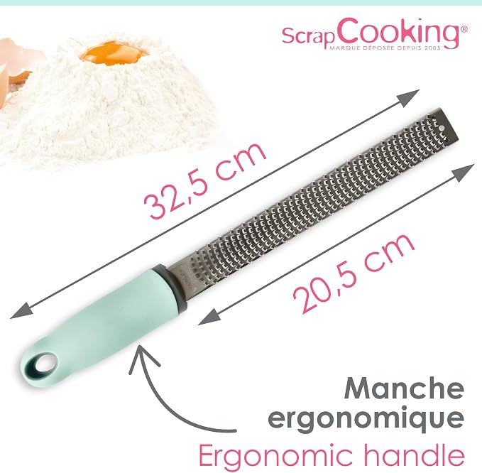 ScrapCooking 5148 Citrus Zester, Chocolate, Coconut, Cinnamon, Garlic, Ginger - Stainless Steel for Kitchen & Pastry - Lemon Zest, Orange