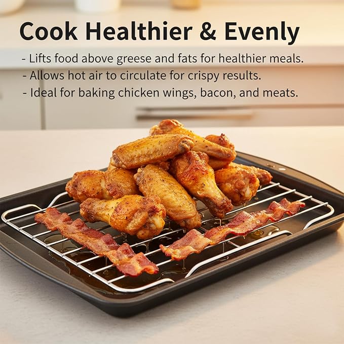 cobee1 Pc Cooling Rack For Baking, Roasting Rack Stainless Steel Wire Racks Cooling With 4 Legs, 5.3 X 8.5 Inch Rectangle Cooking Racks For Baking Cooking Roasting Oven