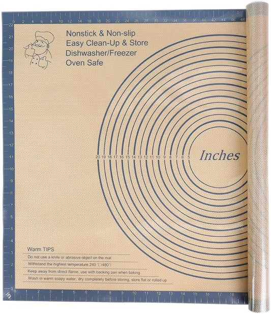Silicone Pastry Mat 36x24 Inch Extra Large Baking Mat with Measurements, Nonstick Kitchen Counter Mats for Dough, Pastry, Dough Rolling, Kneading Board, Pie Crust, Fondant, Bread, Pasta, Pizza
