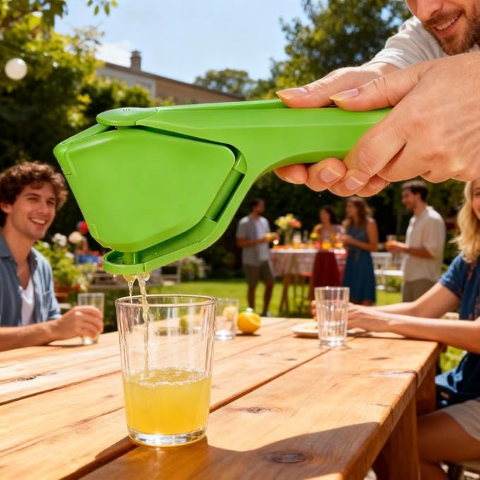 Lime Squeezer, Manual Leverage Hand Juicer, Efficient & Easy Juicing, Green | Easy Squeeze, Sideways Pivot to Increase Leverage, Fold Flat Easy to Place, Easy to Clean, Handheld Lemon Squeezer