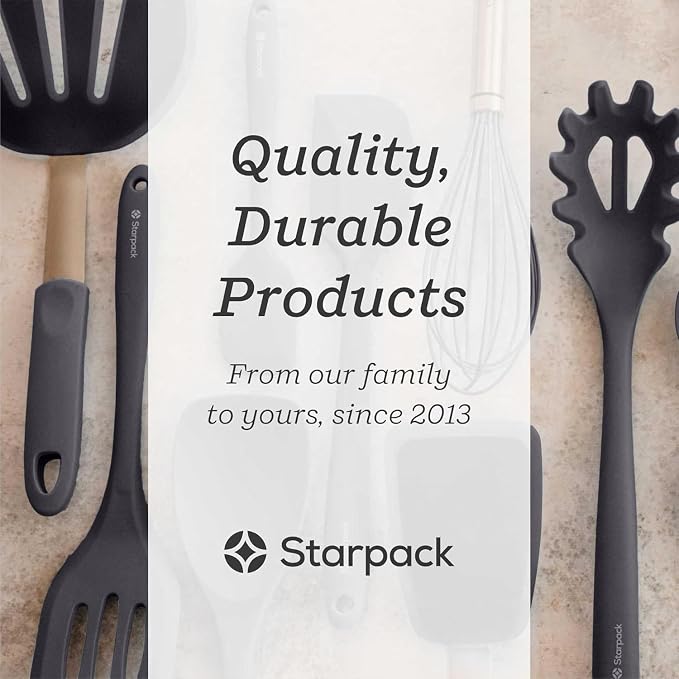 Starpack 'Scrape & Stir' Silicone Spatula (11 Inch) - Heat Resistant Spatula Set 600°F - Food Grade Kitchen Spatulas - Nonstick Baking and Cooking Spatula - LFGB Grade Rubber Spatula Set