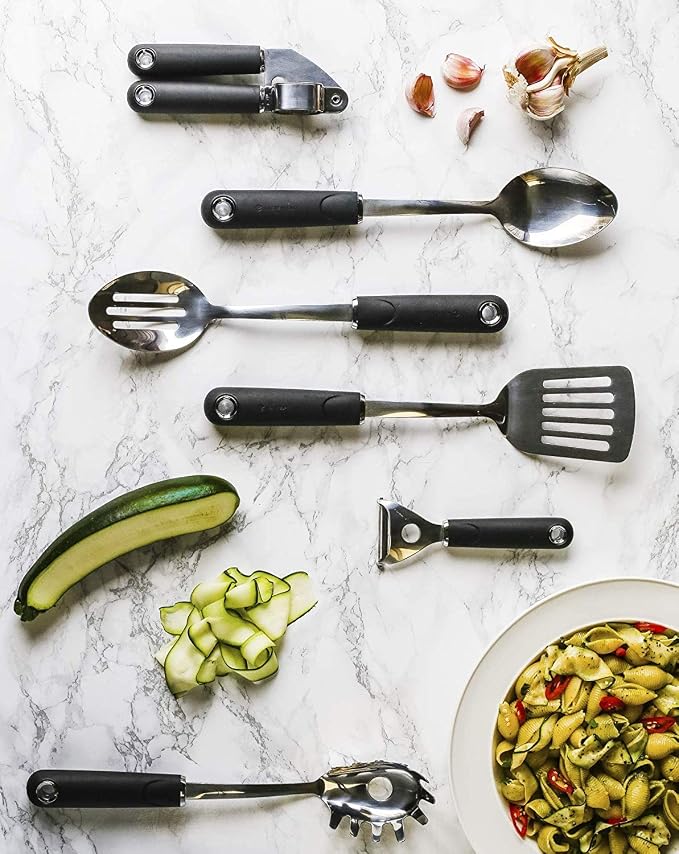MasterClass Cooking Spoon with Soft Grip Handle, Stainless Steel, 33.5 cm