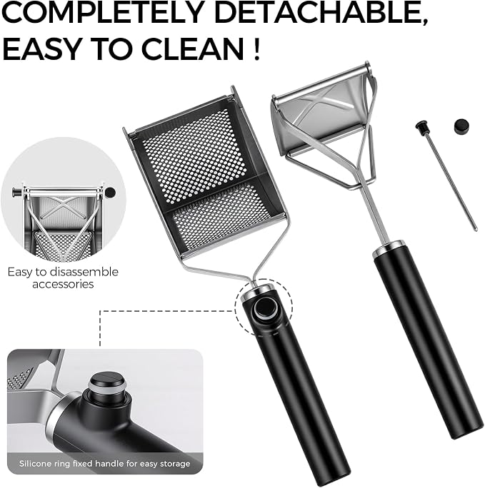 Potato Ricer, LHS Upgraded Stainless Steel Potato Masher, Heavy Duty Large Capacity, for Commercial and Home Use