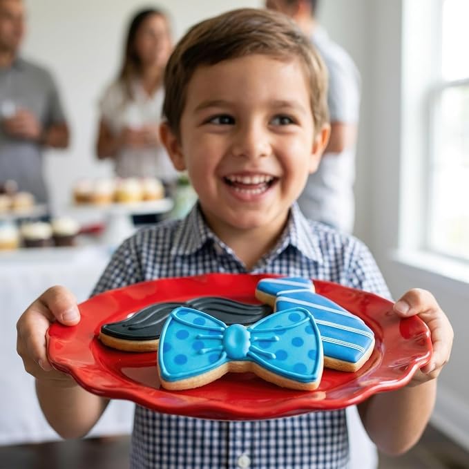 Ann Clark Little Man Father's Day Cookie Cutters 3-Pc Set, Made in USA, Bow Tie, Mustache, Necktie
