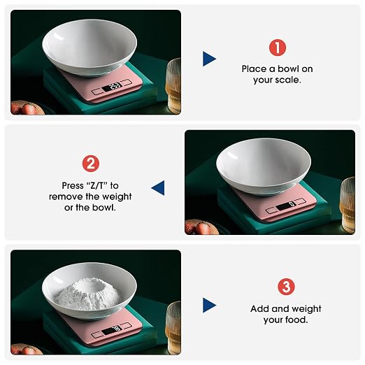 Mik-Nana Food Scale, 22lb Digital Kitchen Scale Weight Grams and Ounces for Baking Cooking Coffee Package Postage, 6 Units with Tare Function, LCD Display, Easy Clean Stainless Steel