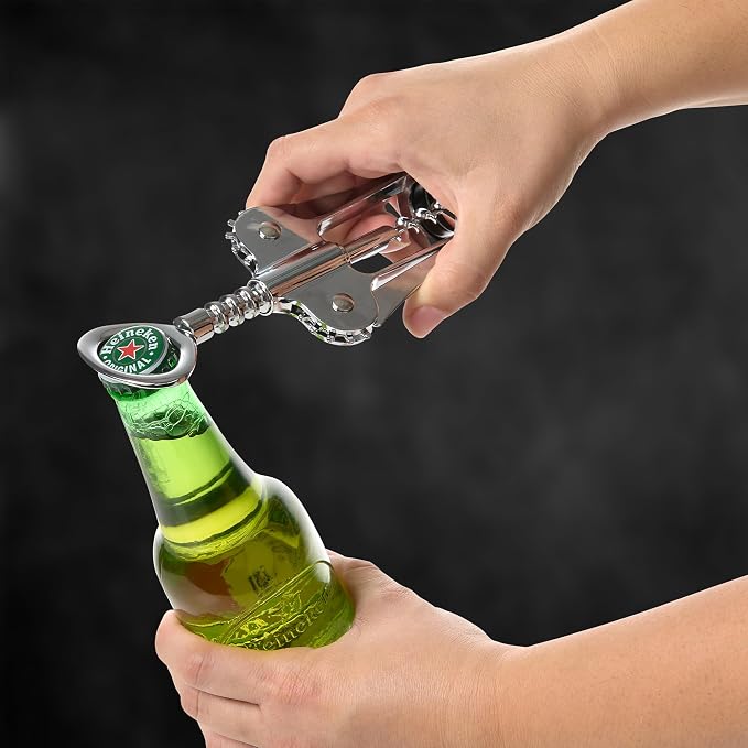 HIC Kitchen Bar Classic Winged Corkscrew, Easy Removal For Natural And Synthetic Corks, Built-In Bottle Opener, Wine Accessory