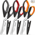 Astercook Kitchen Scissors 3 Pack, Heavy Duty All Purpose Kitchen Shears for Food and Packaging, Stainless Steel Food Scissors for Meat, Poultry, Herbs and Vegetables, Dishwasher Safe