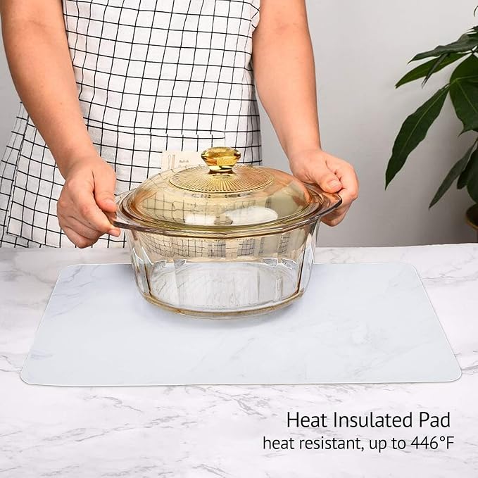 Silicone Mats for Kitchen Counter, Thicker 0.06", 25 x 17 inches Multipurpose Table Mat, Silicone Pad Desk Work Mat, Nonstick Nonskid Heat-Resistant Pad, Placemat, Semitransparent