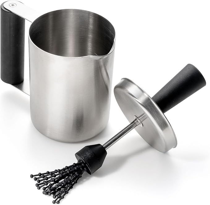 Outset Basting Brush and Pot, Stainless Steel Sauce Brush and Cup For Grill and Kitchen