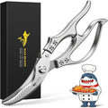 MAD SHARK Heavy Duty Poultry Shears, Kitchen Shears with Non-Slip Handle & Safety Lock, All Purpose Kitchen Scissors for Chicken, Meat Cutting, Turkey, Fish, Vegetables, Spring Loaded, Dishwasher Safe