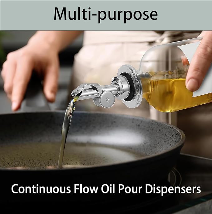 Pafuen 4 Pack Liquor Pour Spout, Oil Pourer, Olive Oil Pour Spout for Olive Oil Dispenser(Silver)