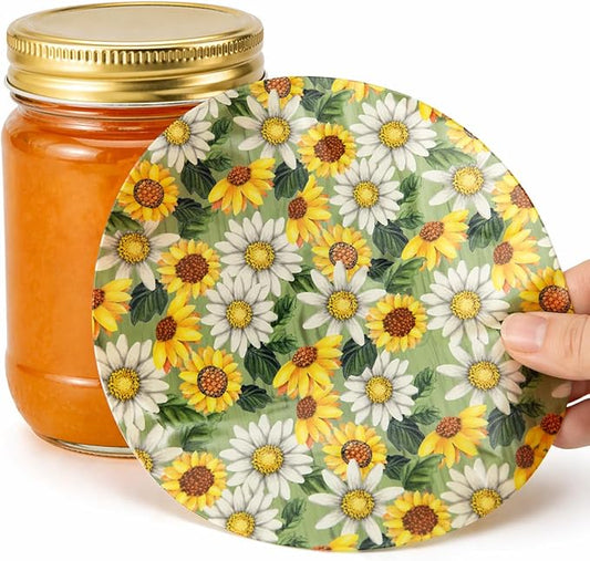 Andreas Silicone Jar Opener, GG Sunflower Daisy – 6.25" Non-Slip Lid Gripper & Garlic Peeler, Food and Dishwasher Safe, Multi-Use, Durable Silicone & Fabric, Made in the USA, JO-GGSD