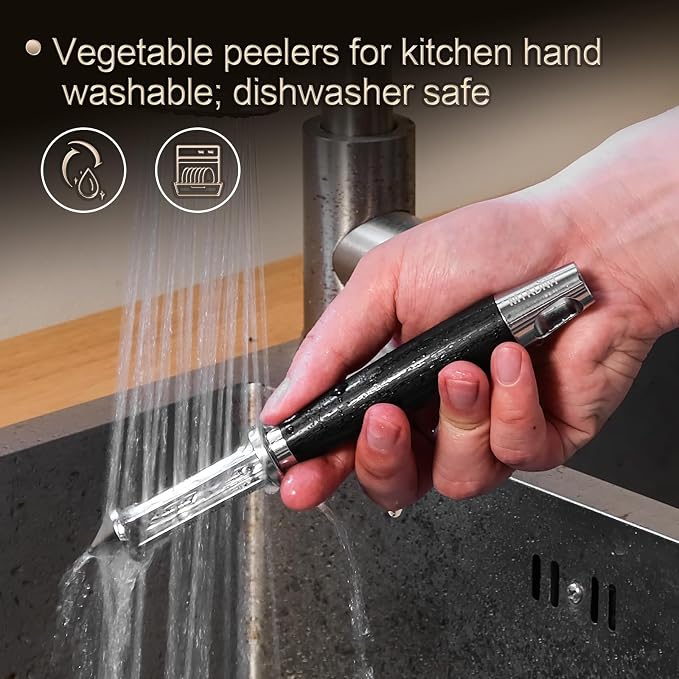 Multi-functional julienne peeler for vegetable | What worked well: Sharp blade makes quick, even cuts.Comfortable non-slip wooden handle.Easy to rinse clean after use.