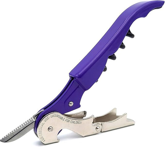 Pulltap's Genuine Classic 500 Waiter's Corkscrew – Double-Hinged Wine Key with Hinged Foil Cutter – Patented Design – Made in Spain – Violet (Violeta)