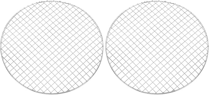 uxcell 2 Pcs Round Cooking Rack, Dia 12 Inch Stainless Steel Grill Grate Cross Wire Barbecue Grill for Cooking Baking Air Fryer Racks, Silver