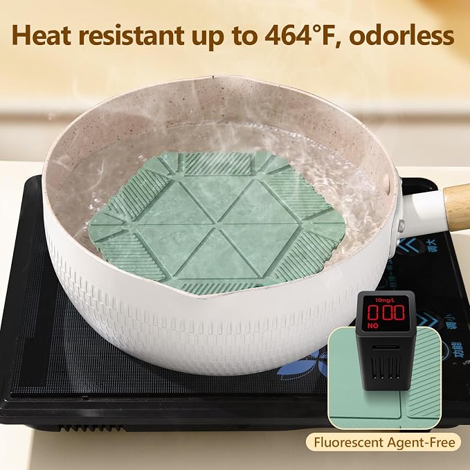 Magnetic Silicone Trivet & Pot Holder, Kitchen Heat Resistant Mat | Trivets for Hot Dishes, Hot Pots & Pans, Non-Slip Hot Pads for Countertops & Dining Table & Oven, Jar Opener & Spoon Rest