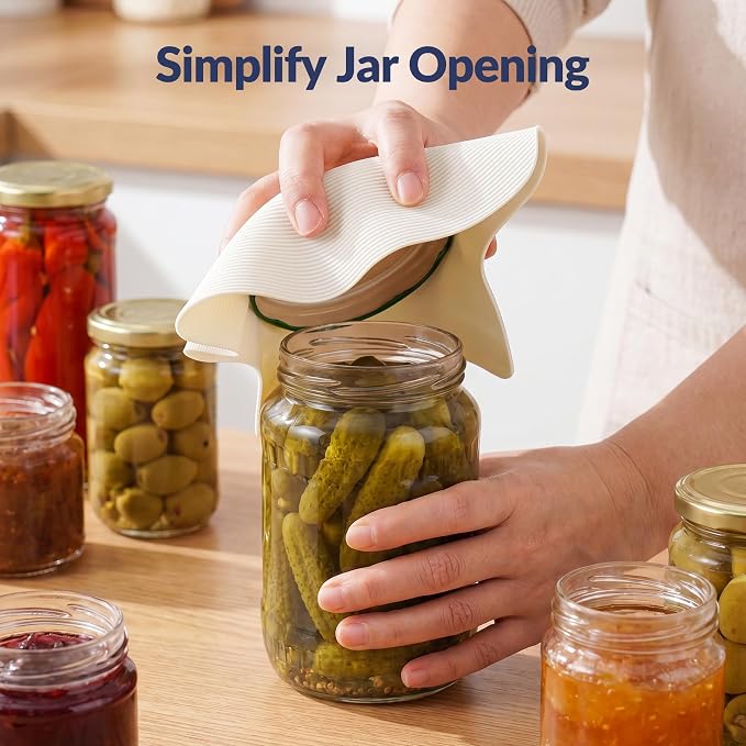 NiHome Silicone Jar Opener Gripper Pads, 6 In for Seniors, Morandi, 4PC | Textured Back for Superior Grip on Stubborn Lids, BPA-Free Food-Grade, Heat Resistant, Dishwasher Safe, Rounded Square