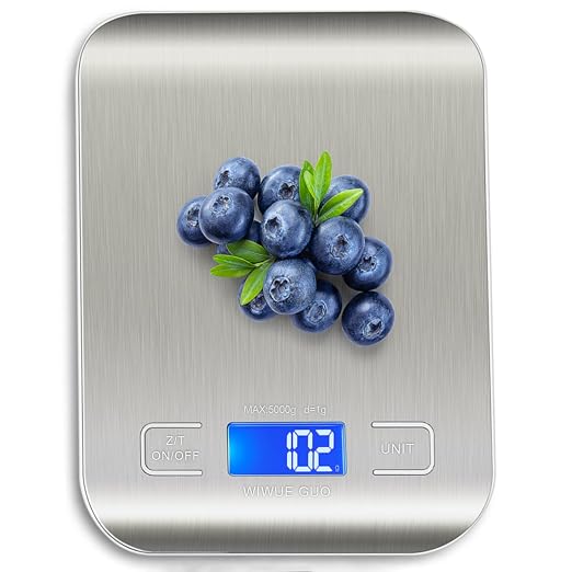 Food Scale, Kitchen Scale, Weight Scale Grams and Ounces | Weight Scale Grams and Ounces, For Weight Loss, Baking, Cooking, Keto and Meal Prep, LCD Display, 304 Stainless Steel