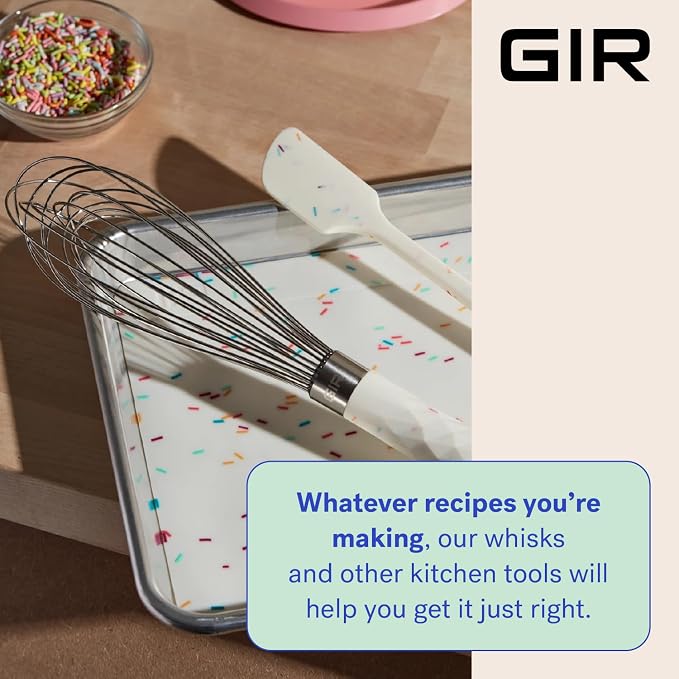 GIR: Get It Right Stainless Steel Whisk, 12 Wire Balloon Whisk for Mixing, Stirring, Beating & Blending – Durable Whisker Tool, 11IN - Red