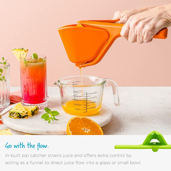 Dreamfarm Fluicer Fold-Flat Citrus Juicer - Lime | Easy, manual fresh lime juice squeezer with pip catcher, suits limes, compact storage, 9"