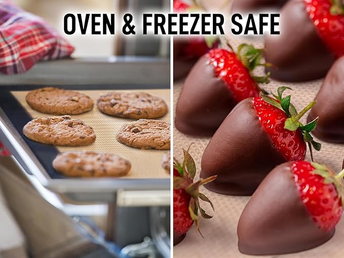 Zulay Kitchen Silicone Baking Mat Sheet Set (3 sizes) - Reusable Baking Mat Nonstick - Half Sheet Baking Mat For Oven (Black, 3 Pack)