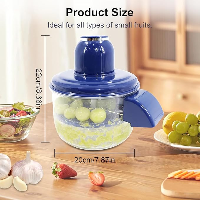 Automatic Electric Peeler for Garlic &Small Fruit, Portable Rechargeable Electric Grapes Peeling Machine for Home,Outdoor Picnic,Commercial Kitchen (Blue)