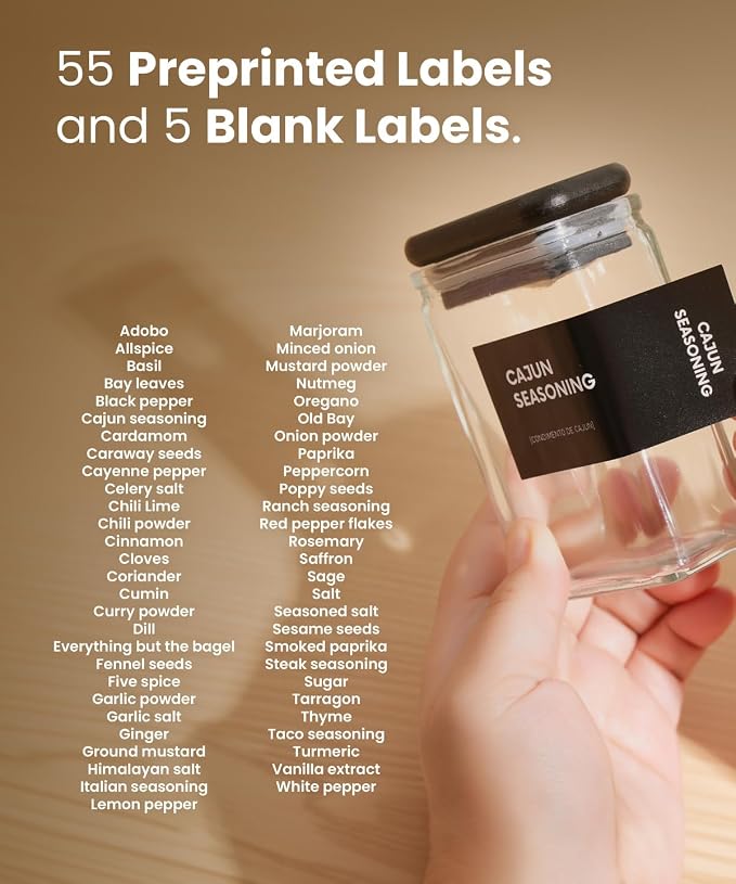 Glass Storage Jars with Bamboo Lid, glass canisters with airtight lids, Clear jars with lids for Spice, Cookie, Candy, Tea, Coffee Bean and Rice (Black, 4oz, set of 12)