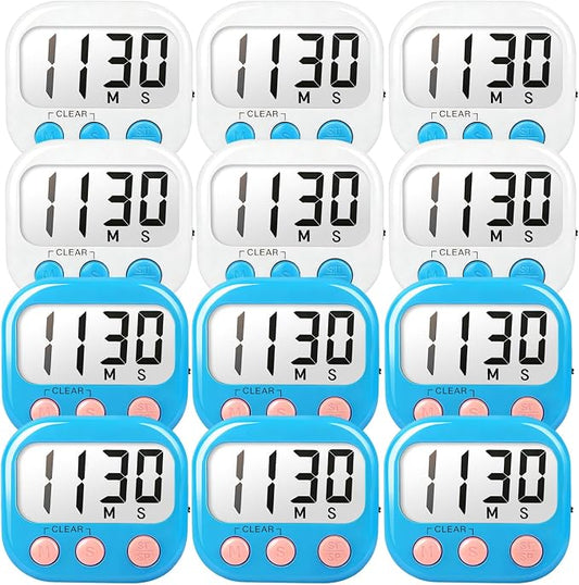 Classroom Timers for Teachers Kids Large Magnetic Digital Timer Teacher Supplies 12 Pack-Blue White