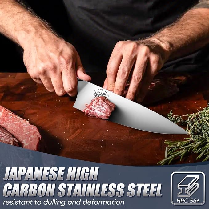Huusk Fathers Day Gift Idea for Dad - 8" Chef Knife for Kitchen - Birthday Gift Idea for Dads - Best Dad Ever - Stainless Kitchen Knife with Resin Handle, Full Tang Cooking Knives