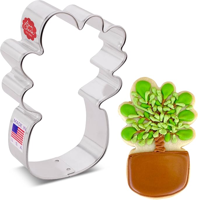 Ann Clark Tropical Houseplant Fiddle Leaf Fig Cookie Cutter, 4" Made in USA