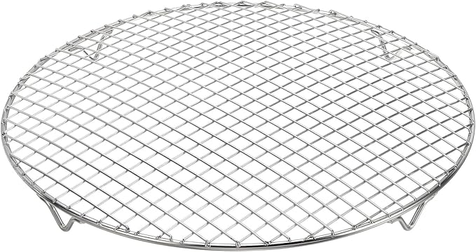 uxcell Round Cooking Rack 13.8 Inch Dia Stainless Steel Wire Cooling Steamer Rack for Baking Canning Cooking Roasting Cooling Grilling Drying, Silver
