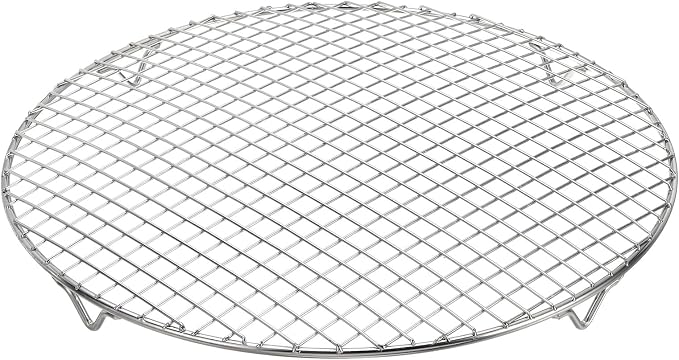 uxcell Round Cooking Rack 13 Inch Dia Stainless Steel Wire Cooling Steamer Rack for Baking Canning Cooking Roasting Cooling Grilling Drying, Silver