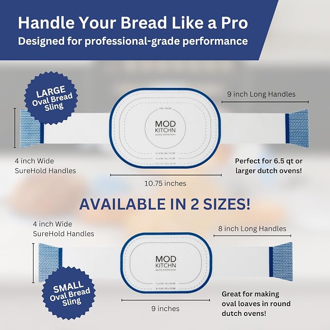 Small Oval Silicone Bread Sling for Dutch Ovens – High Heat Resistant, Non Stick Baking Mat - Ideal for Sourdough and Artisan Loaves