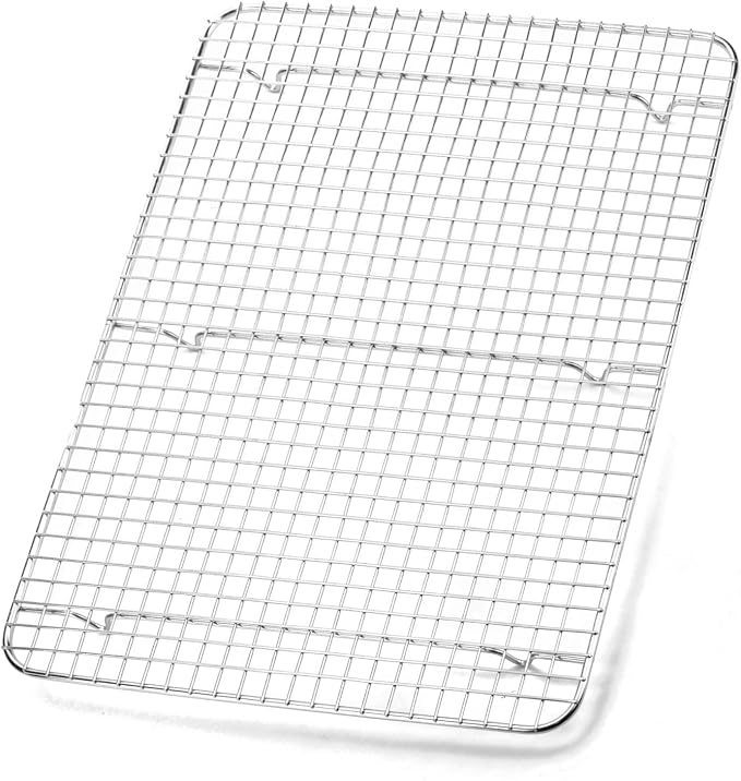 Foraineam 2-Pack Stainless Steel Cooling Rack, 11.5 x 16.5 inch Large Baking Rack Fits Half Sheet Pans, Oven Safe Wire Rack for Cooking, Roasting and Drying