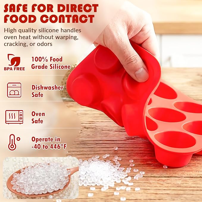 HKNMTT 2Pcs Silicone Muffin Pans for Baking 12Cups BPA-Free Egg Bites Mold | Regular Size, Non-Stick, Food-Grade, Oven Safe, Cupcake Pans Muffin Tin