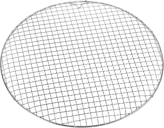 HARFINGTON Round Cooking Rack 16-inch 201 Stainless Steel Cross Wire Barbecue Grill Net with 20mm Legs for Cooking Baking Steaming BBQ