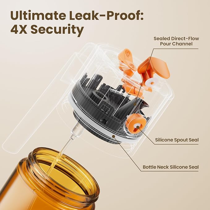 LAKUMIQI 2 in 1 Oil Sprayer for Cooking, 17oz | Light-Blocking Glass Spray Bottle with Stickers, Oil Dispenser for Salad, Air Fryer & BBQ